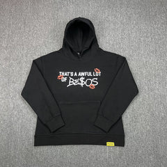THAT'S A AWFUL LOT OF COUPH SYRUP Black Parody Kiss Print Hoodie