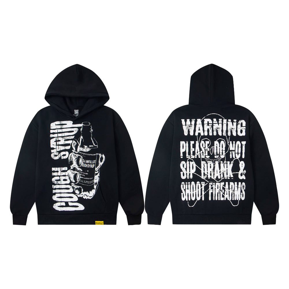 That’s A Awful Lot Of Cough Syrup Warning Graphic Black Pullover Hoodie