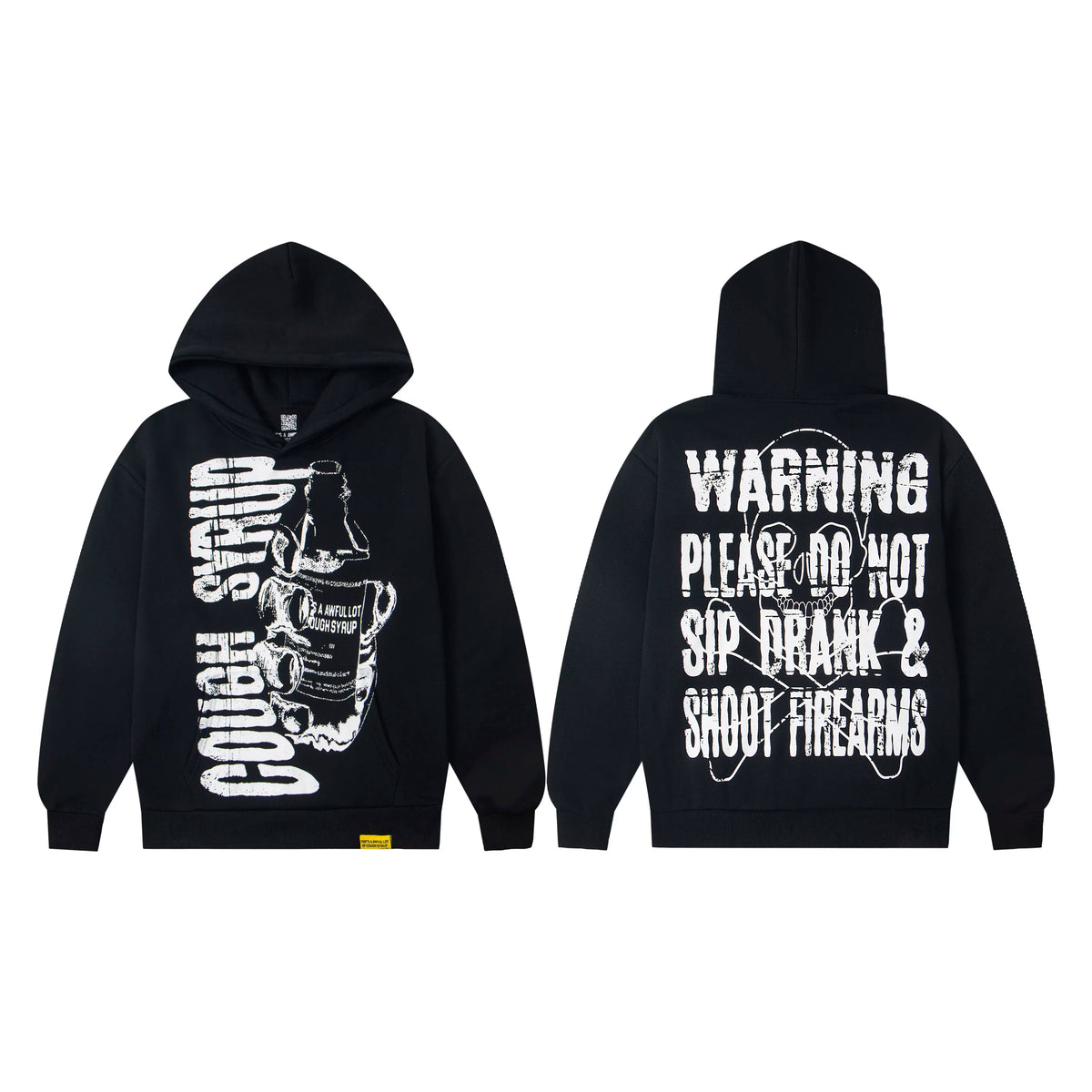 That’s A Awful Lot Of Cough Syrup Warning Graphic Black Pullover Hoodie