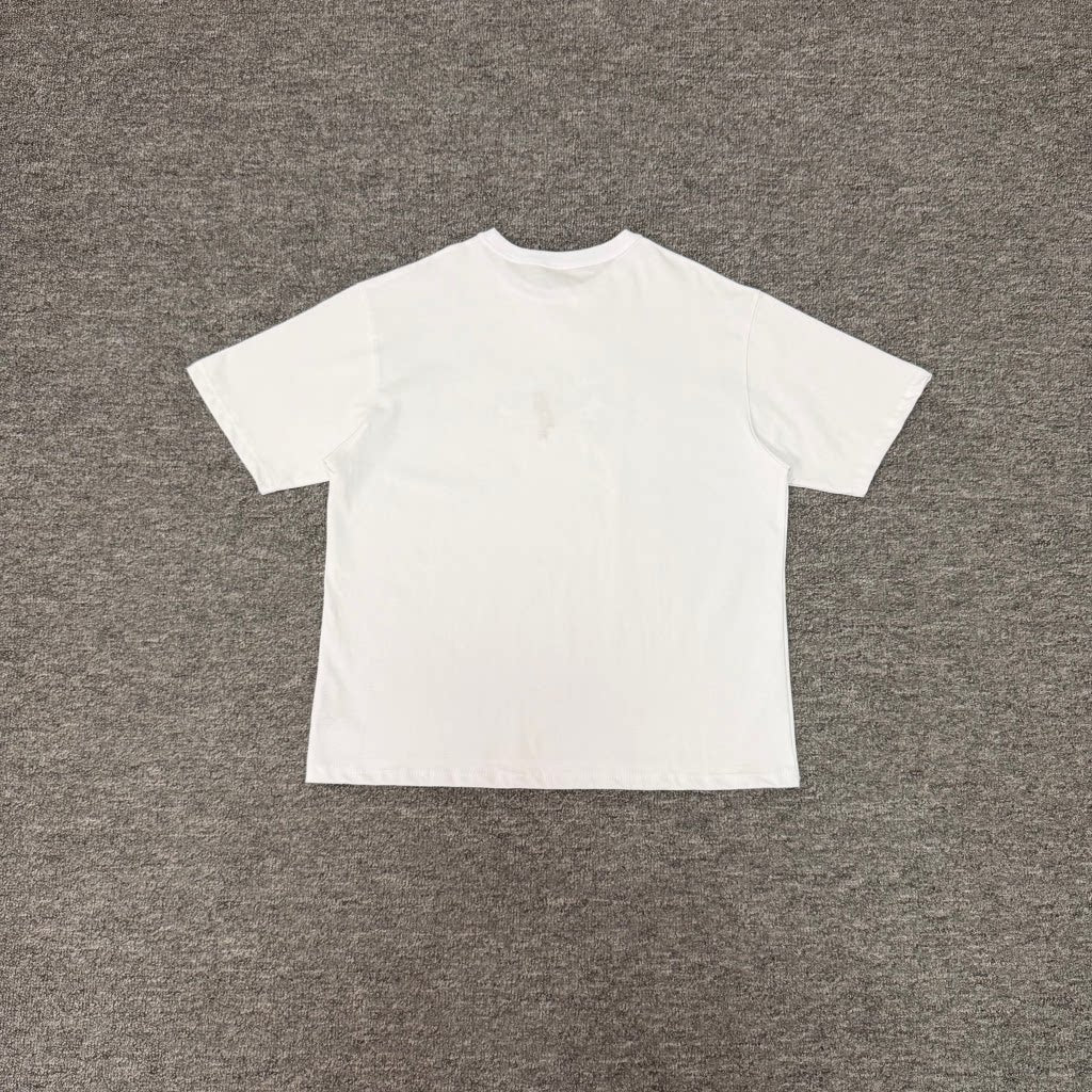 Derschutze White Street‑Scene Collage Chest‑Print Boxy Short‑Sleeve Tee