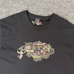Derschutze Dark Charcoal Grey Vintage Arabic Art Graphic Tee