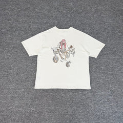 Derschutze Cream Middle Eastern Scholar Musician Back‑Print Graphic Tee