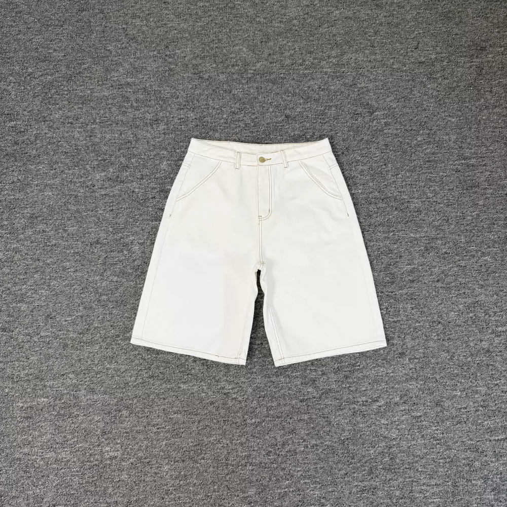 Derschutze Masked Goddess Embroidered White Cowboy Shorts