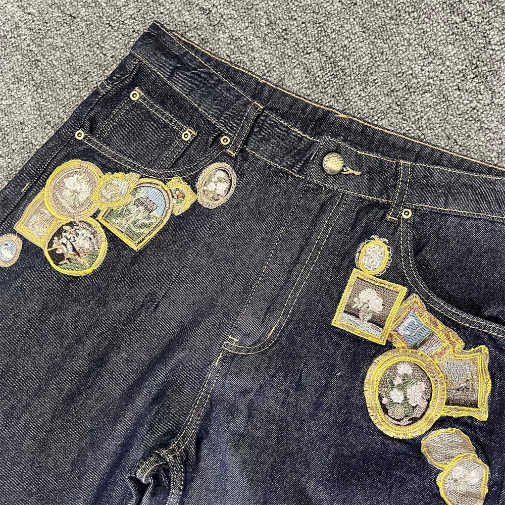 Derschutze Graphic Patch Dark Denim Jeans