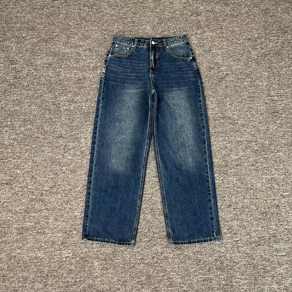 Derschutze Vintage Embroidered Blue Jeans