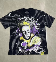 THAT'S A AWFUL LOT OF COUPH SYRUP Psychedelic Portrait Tie‑Dye Boxy Fit Heavyweight Street Tee