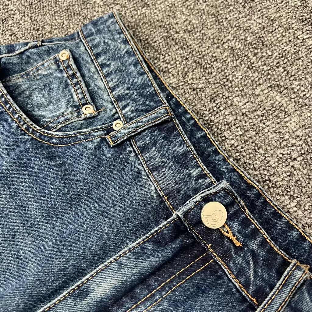 Derschutze Vintage Embroidered Blue Jeans