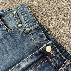 Derschutze Vintage Embroidered Blue Jeans
