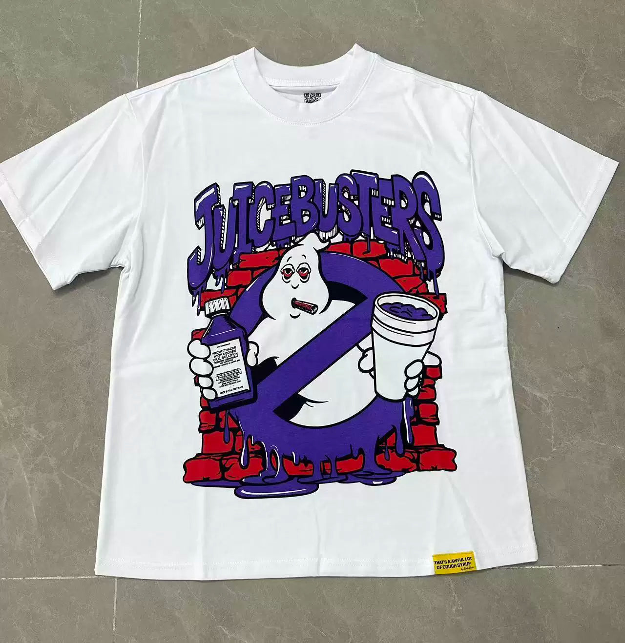 THAT'S A AWFUL LOT OF COUPH SYRUP Tie‑Dye Graphic Oversized T‑Shirt
