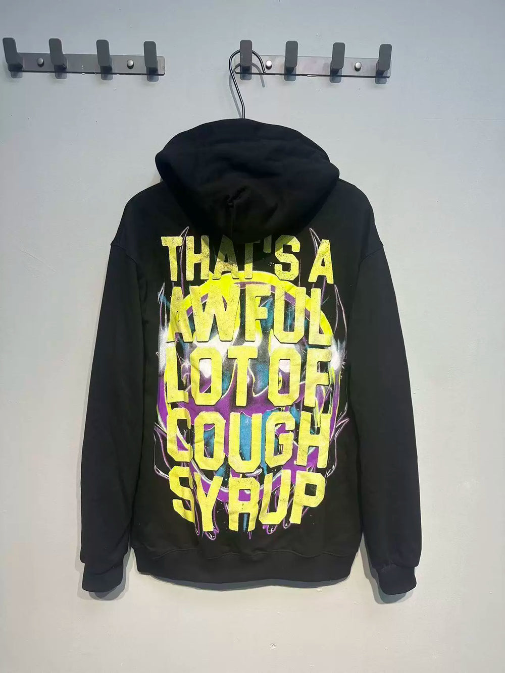 That’s A Awful Lot Of Cough Syrup Skull Graphic Black Hoodie