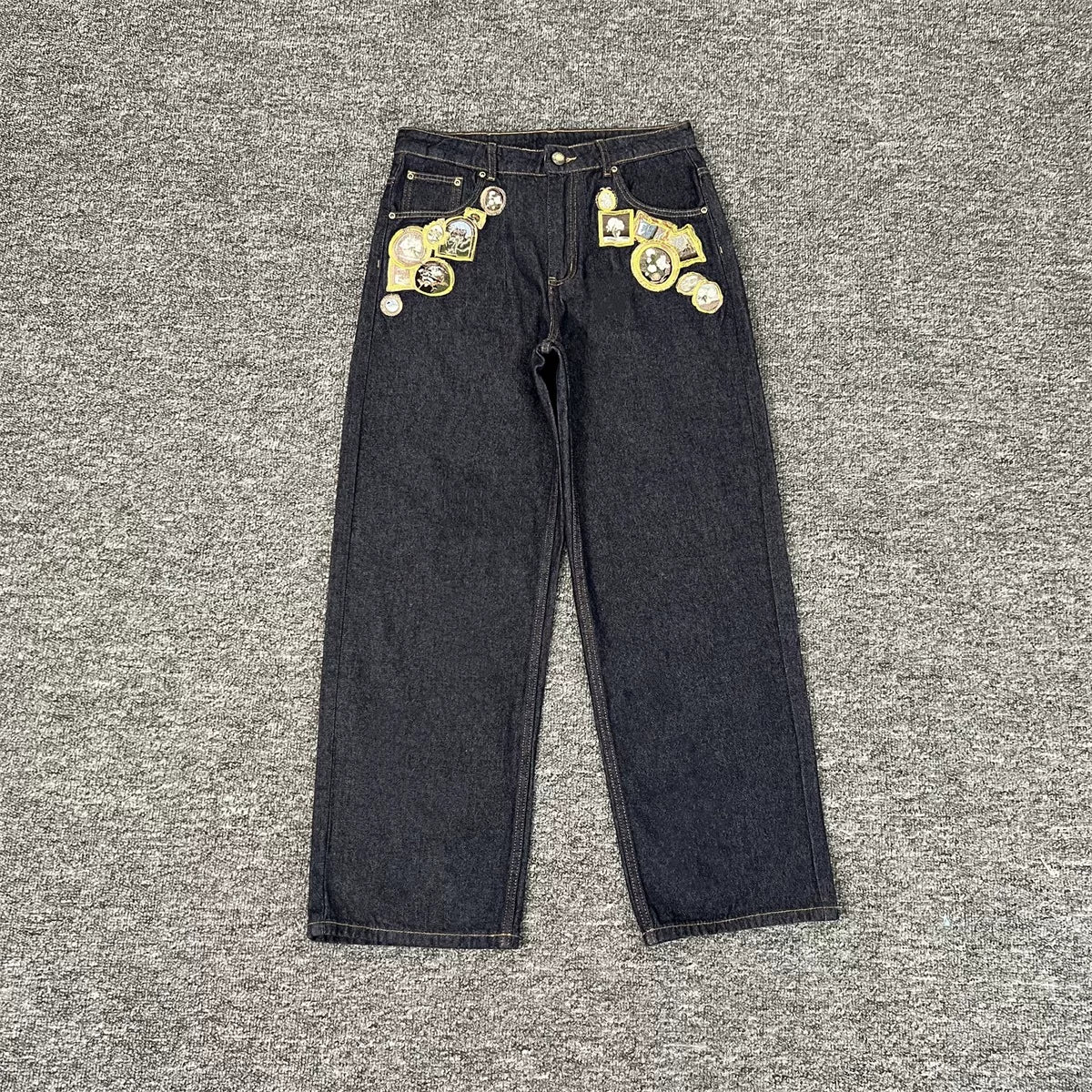 Derschutze Graphic Patch Dark Denim Jeans