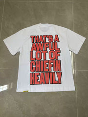 That’s A Awful Lot Of Cough Syrup Chiefin Heavily Car Cartoon Graphic Oversized White Tee