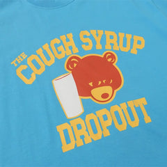 That’s A Awful Lot Of Cough Syrup Dropout Bear Blue Front‑Back Print Oversized Tee