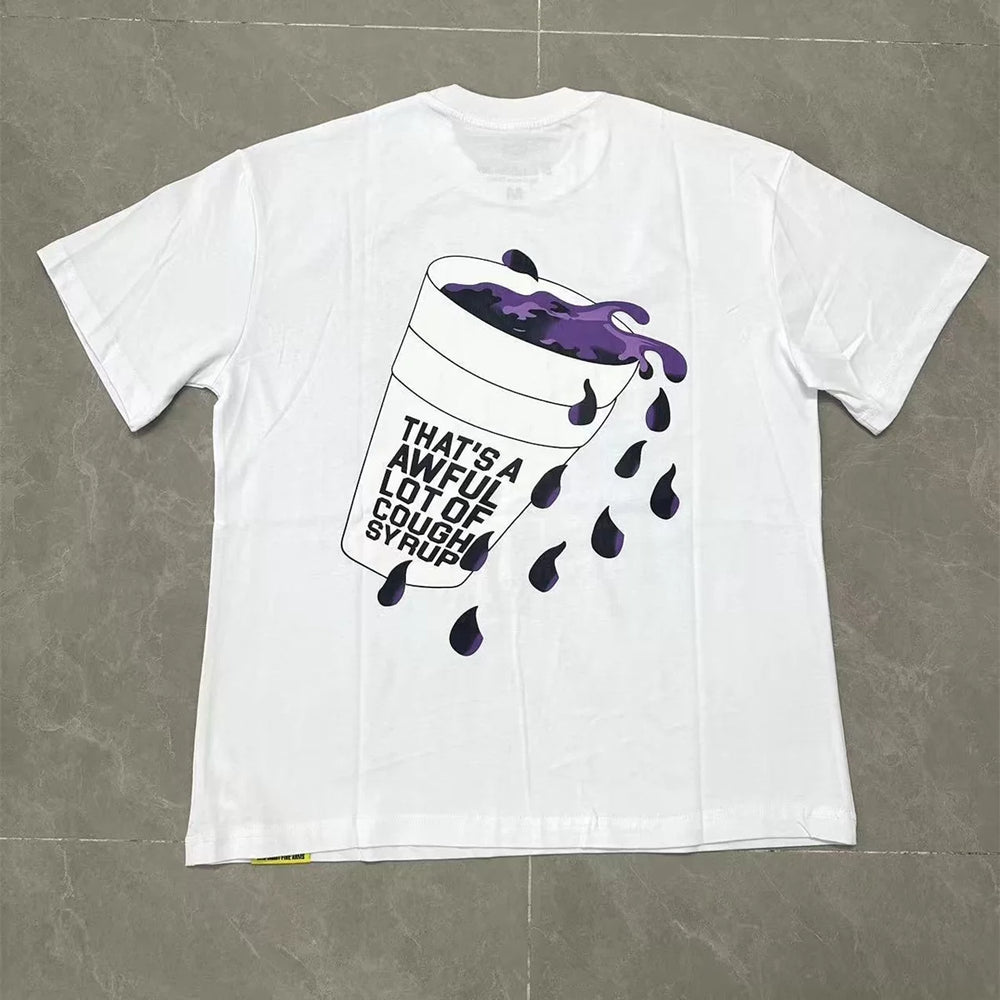 THATS A AWFUL LOT OF COUPH SYRUP Fire Print Boxy Fit Tee