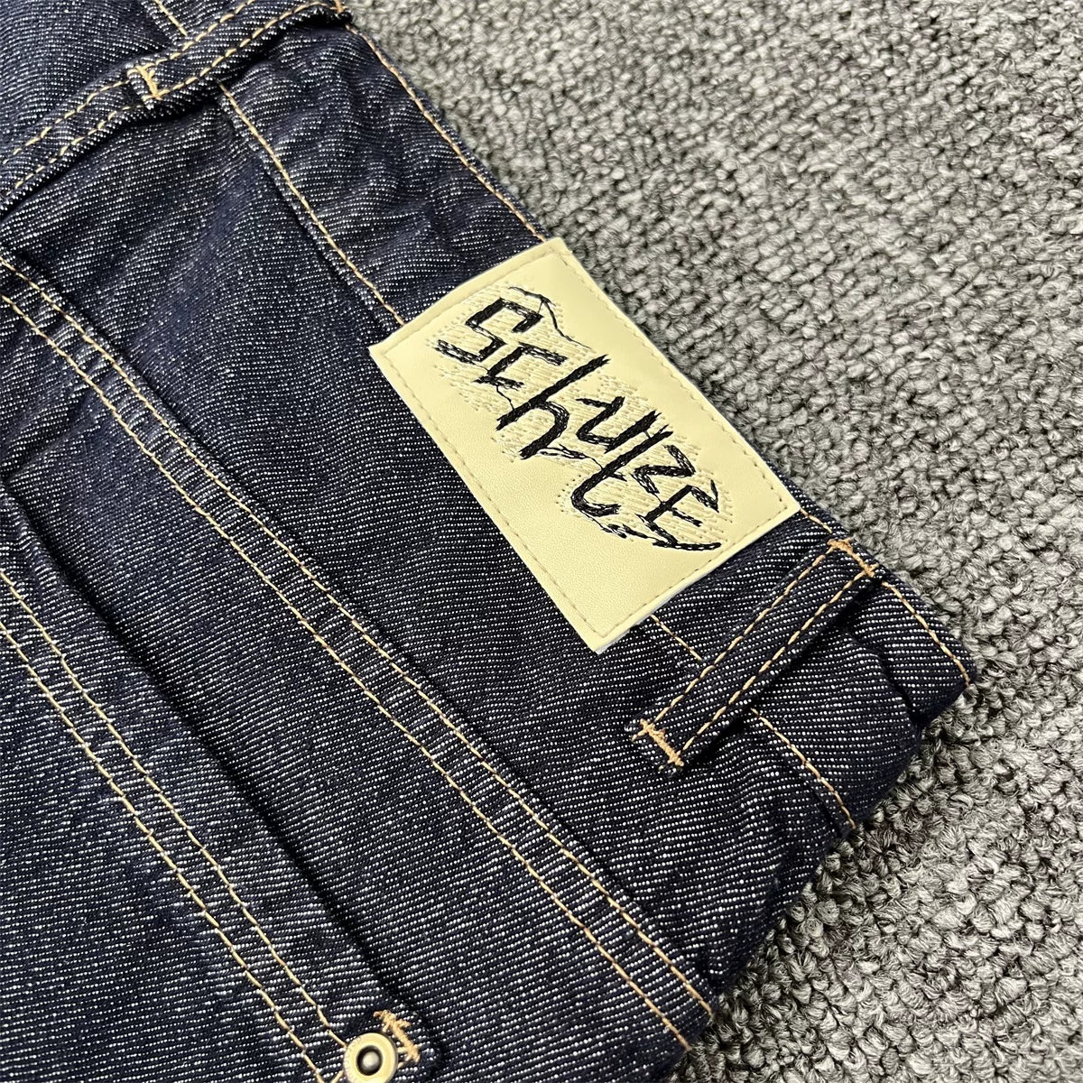 Derschutze Graphic Patch Dark Denim Jeans