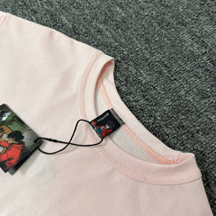 Derschutze Light Pink Surreal Sky‑Door Figure Back‑Print Graphic Tee