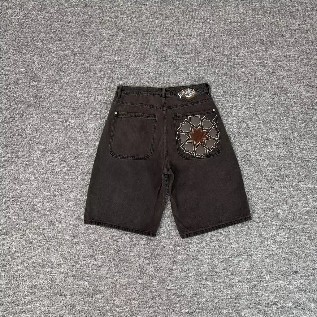 Derschutze Dark Vintage Streetwear Jean Shorts
