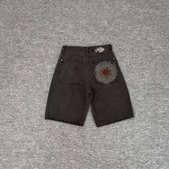 Derschutze Dark Vintage Streetwear Jean Shorts