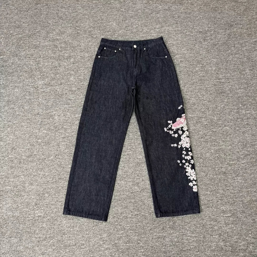 Derschutze Sakura Embroidered Denim Jeans