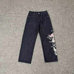 Derschutze Sakura Embroidered Denim Jeans