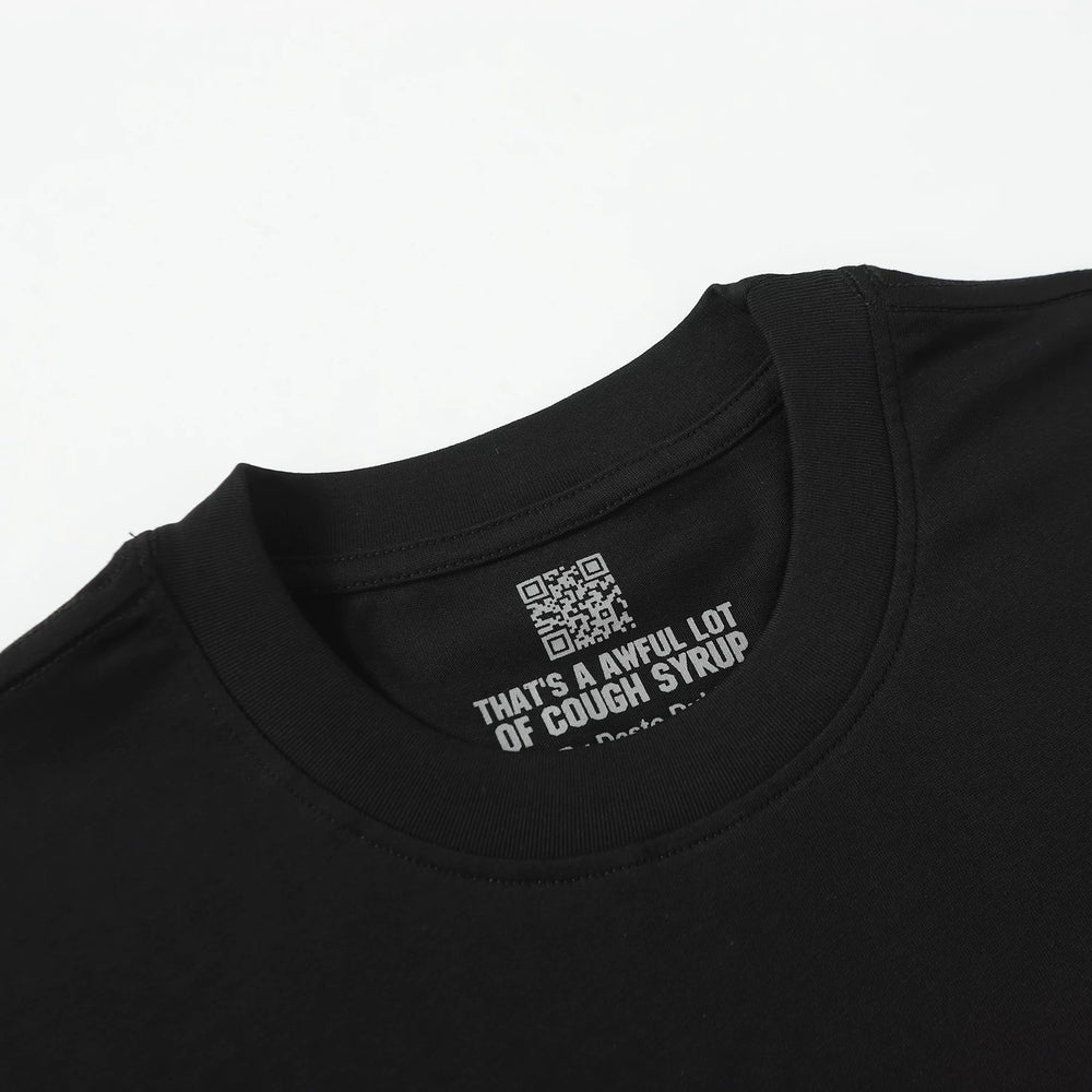 That’s A Awful Lot Of Cough Syrup Graffiti Seal Logo Oversized Black Tee