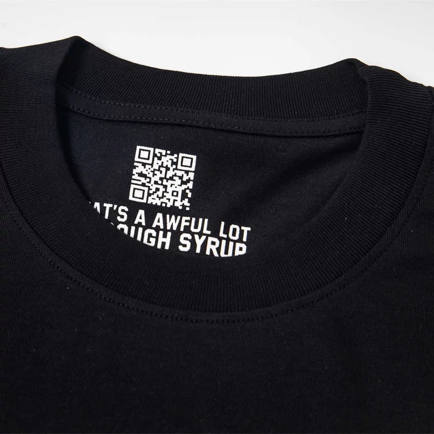 That’s A Awful Lot Of Cough Syrup Horror Last Supper Front‑Back Print Oversized Black Tee