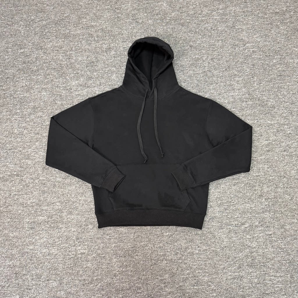 Derschutze Black Pullover Hoodie Multi‑Color Botanical Floral Back Embroidery