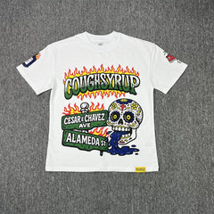 THAT'S A AWFUL LOT OF COUPH SYRUP Vintage Washed Sugar Skull Cough Syrup Graphic T-Shirt