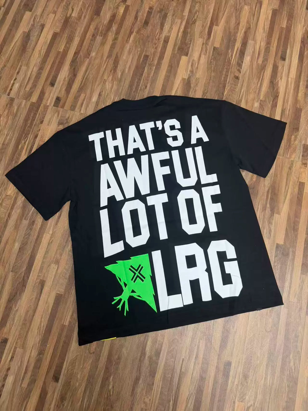 That’s A Awful Lot Of LRG Green Tree Logo Oversized Black Tee