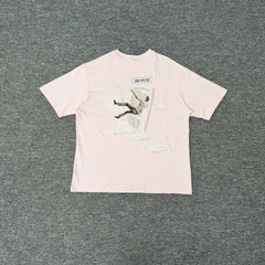 Derschutze Light Pink Surreal Sky‑Door Figure Back‑Print Graphic Tee