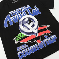 That’s A Awful Lot Of Cough Syrup Juneteenth Tour Front‑Back Print Oversized Black Tee