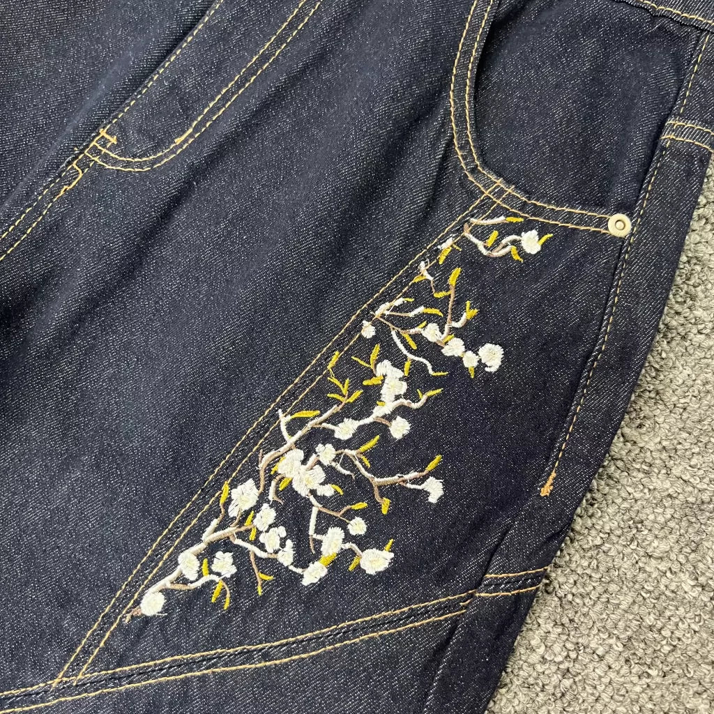 Derschutze Floral Detail Dark Denim Jeans