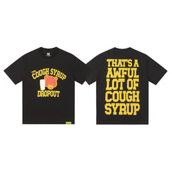 That’s A Awful Lot Of Cough Syrup Dropout Bear Front Back Print Oversized Tee