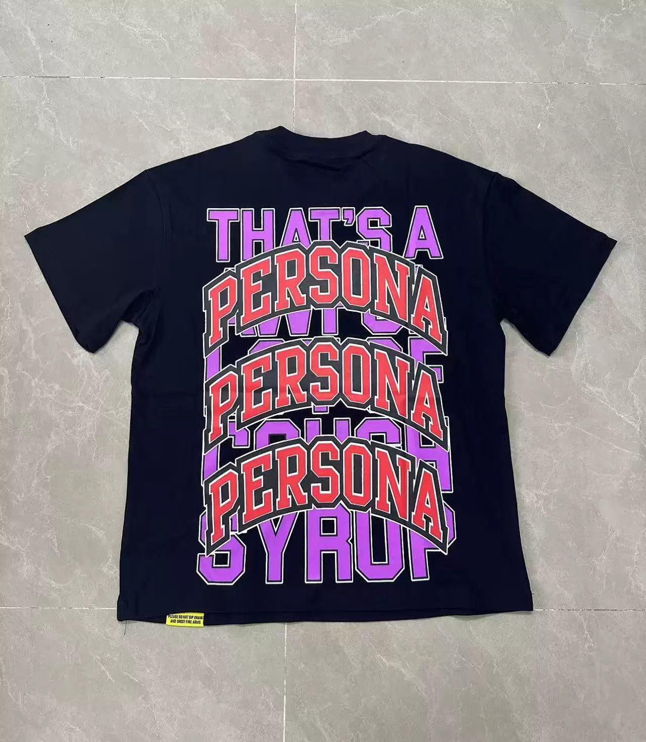 That’s A Awful Lot Of Cough Syrup Texas Persona Drip Graphic Black Oversized Tee