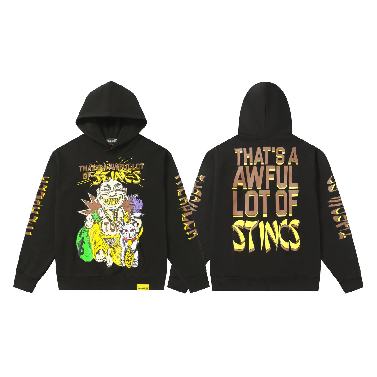 That’s A Awful Lot Of Stincs Buddha Graphic Black Pullover Hoodie