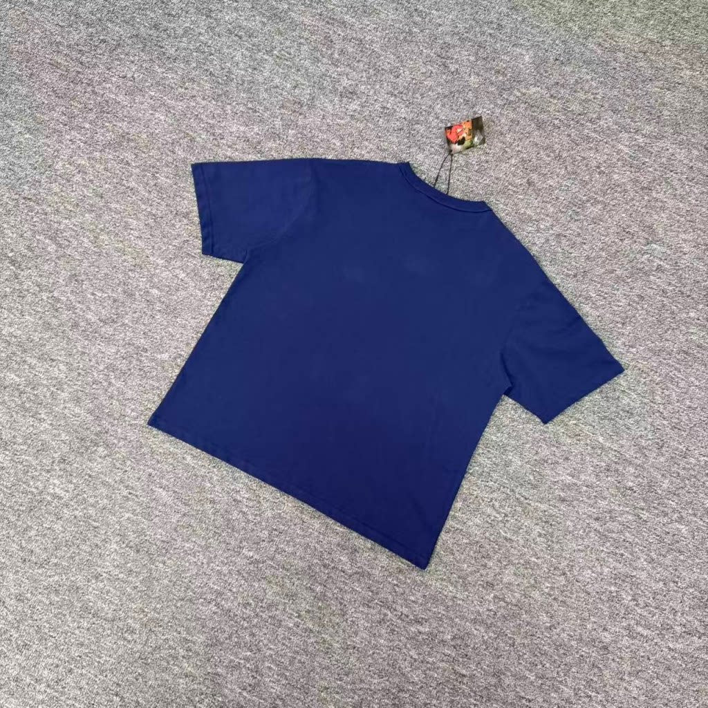 Derschutze Blue Tape‑Style Chest Graphic Boxy Short‑Sleeve Tee