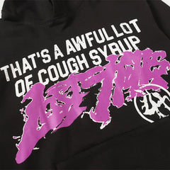 That’s A Awful Lot Of Cough Syrup Purple Graffiti Black Pullover Hoodie