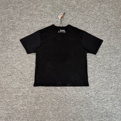 Derschutze Black Prayer Hands Red Beads Embroidered Tee