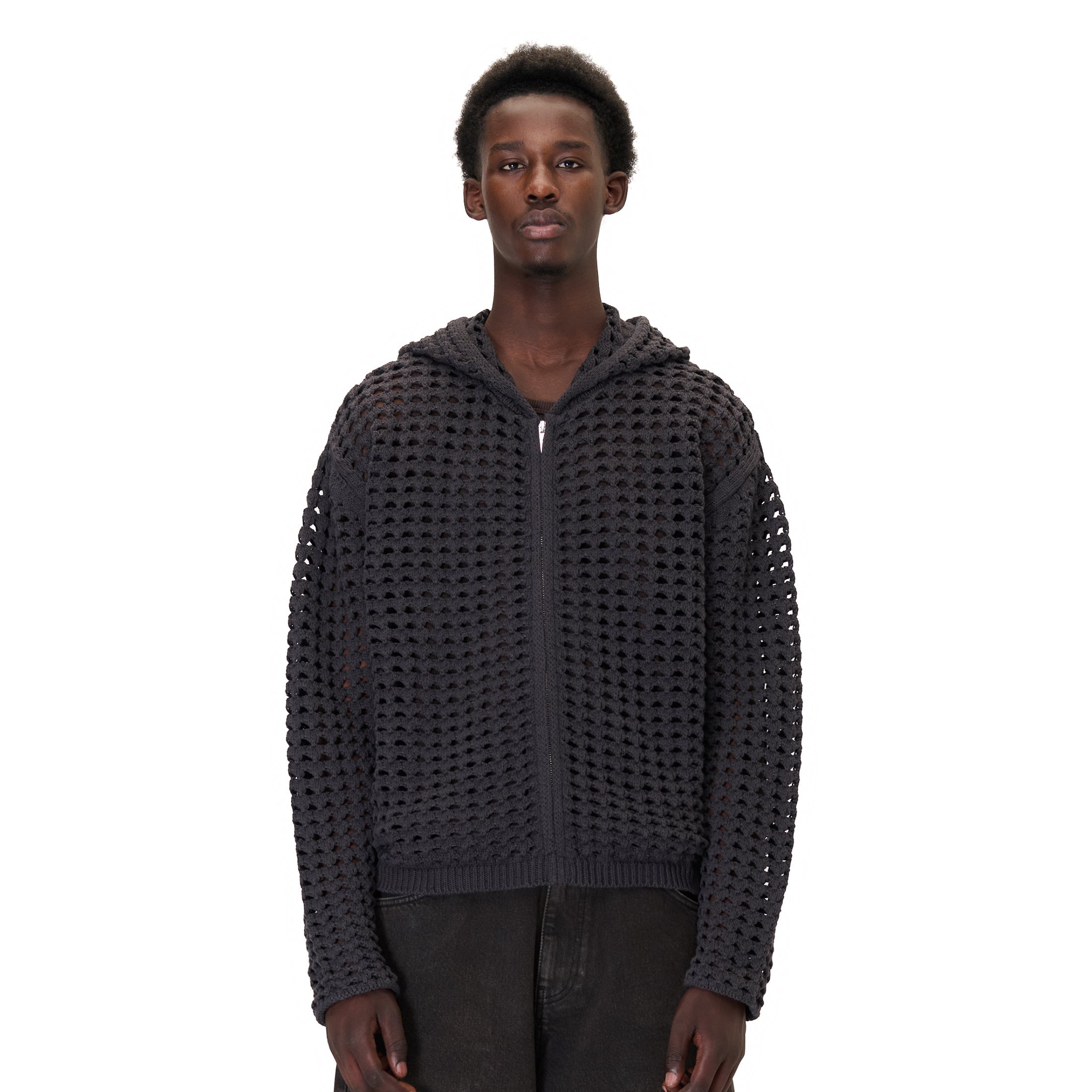 Derschutze "aziza" crochet zip up anthracite