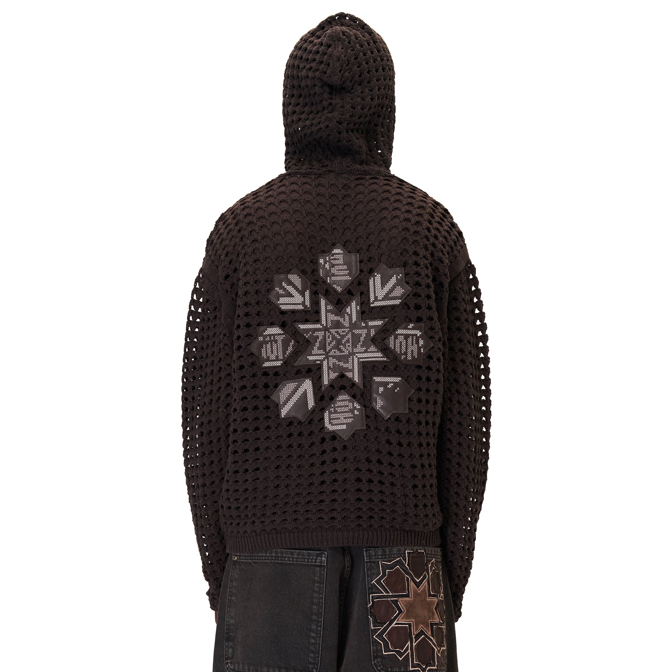 Derschutze "aziza" crochet zip up brown