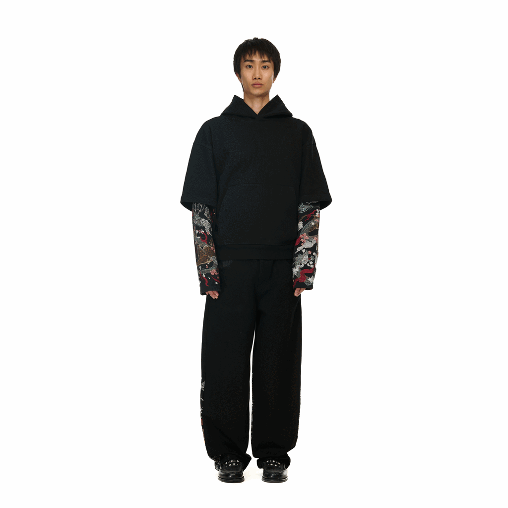 Derschutze "yakuza" double sleeve Hoodie